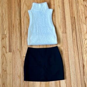 Express Skirt black and top white womens size XS